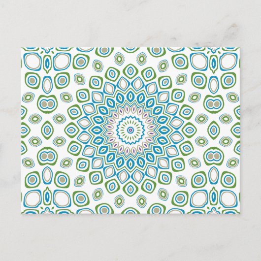 Ocean Mandala in blauw en grijs en wit Briefkaart (Voorkant)