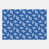 Ocean Manta Rays Polynesische Stijl Blauw Wit Inpakpapier Vel (Voorkant 2)