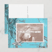  Ocean Map Collage Turquoise Foto Lijst Briefkaart (Voorkant / Achterkant)