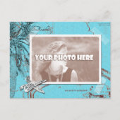  Ocean Map Collage Turquoise Foto Lijst Briefkaart (Voorkant)