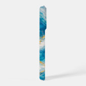 Ocean Marble with White Swirls and Gold Veining iPhone Hoesje (Rechterkant)