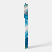 Ocean Marble with White Swirls and Gold Veining iPhone Hoesje (Linkerkant)