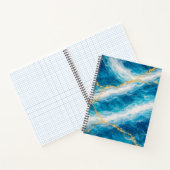 Ocean Marble with White Swirls and Gold Veining Notitieboek (Binnen)