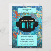 Ocean Marine Life Afstuderen Swimble Pool Party Kaart (Voorkant)
