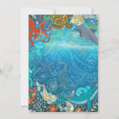 Ocean Marine Life Afstuderen Swimble Pool Party Kaart (Achterkant)
