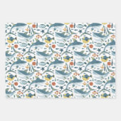 Ocean Marine onder het Zee Shark Birthday Cadeau Inpakpapier Vel (Voorkant 3)