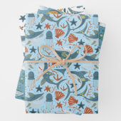 Ocean Marine onder het Zee Shark Birthday Cadeau Inpakpapier Vel (In situ)