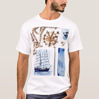 Ocean Marine thema patroon T-shirt