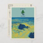 Ocean Maritime Flag Maine USA - voorbeeld Briefkaart (Voorkant / Achterkant)