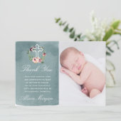 Ocean Marsala Bloemendoop Dankjewel Kaart (Staand voorkant)