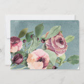 Ocean Marsala Bloemendoop Dankjewel Kaart (Achterkant)