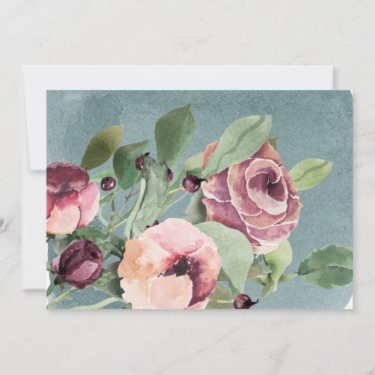 Ocean Marsala Bloemendoop Dankjewel Kaart (Achterkant)