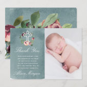 Ocean Marsala Bloemendoop Dankjewel Kaart (Voorkant / Achterkant)