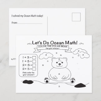Ocean Math Coloring Postcard Briefkaart