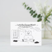Ocean Math Coloring Postcard Briefkaart (Staand voorkant)