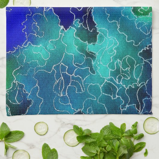 Ocean Maze Theedoek (Gevouwen)