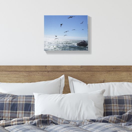 Ocean & Meeuwen Verpakt Canvas (Insitu (Slaapkamer))