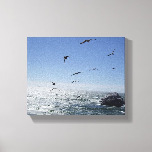 Ocean & Meeuwen Verpakt Canvas Afdruk (Voorkant)