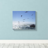 Ocean & Meeuwen Verpakt Canvas Afdruk (Insitu (Houten vloer))