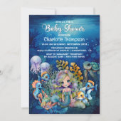 Ocean Mermaid Baby shower Invitation Kaart (Voorkant)