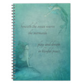 Ocean Mermaid Blue Green Whimsical  Style Notitieboek (Voorkant)