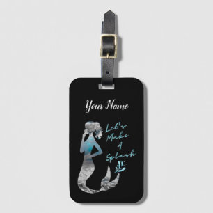 Ocean Mermaid Laten we een plash maken Bagagelabel