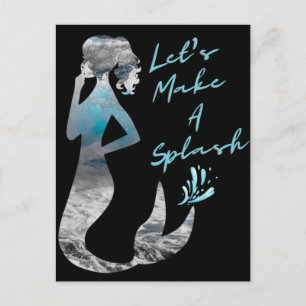 Ocean Mermaid Laten we een plash maken Briefkaart