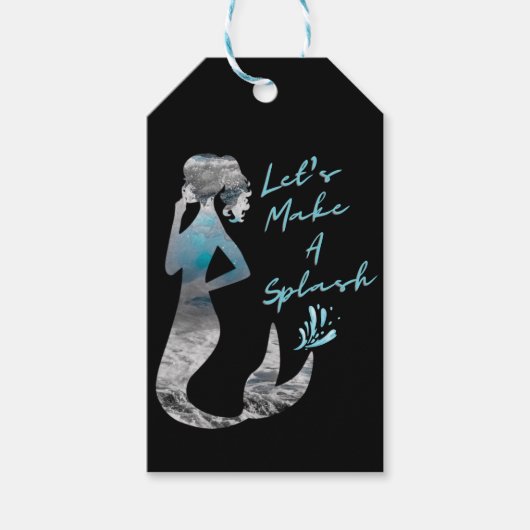 Ocean Mermaid Laten we een plash maken Cadeaulabel (Voorkant)