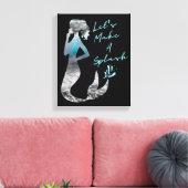 Ocean Mermaid Laten we een plash maken Canvas Afdruk (Insitu (Woonkamer))
