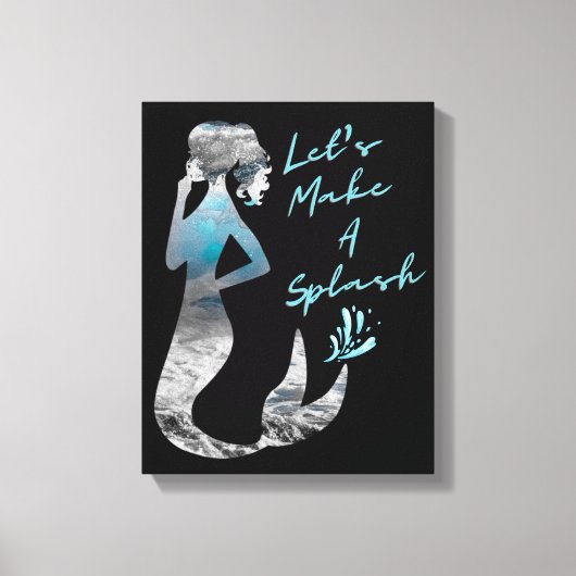 Ocean Mermaid Laten we een plash maken Canvas Afdruk (Voorkant)