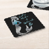 Ocean Mermaid Laten we een plash maken Kartonnen Onderzetters (Gebogen)