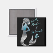 Ocean Mermaid Laten we een plash maken Magneet (Voorkant / Achterkant)