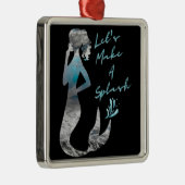 Ocean Mermaid Laten we een plash maken Metalen Ornament (Rechts)