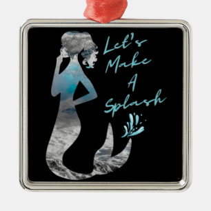Ocean Mermaid Laten we een plash maken Metalen Ornament