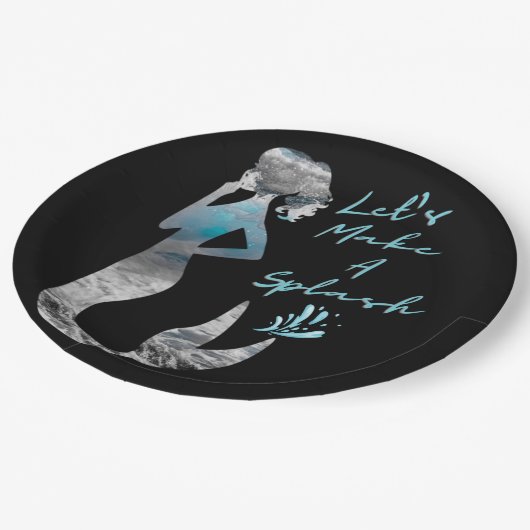 Ocean Mermaid Laten we een plash maken Papieren Bordje (Gekanteld)