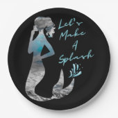 Ocean Mermaid Laten we een plash maken Papieren Bordje (Voorkant)