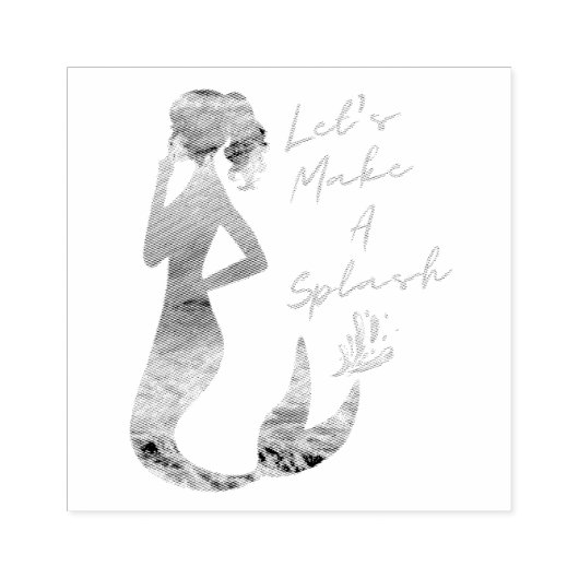Ocean Mermaid Laten we een plash maken Rubberstempel (Afrduk)