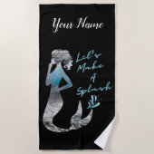 Ocean Mermaid Laten we een plash maken Strandlaken (Voorkant)