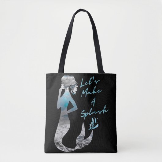 Ocean Mermaid Laten we een plash maken Tote Bag (Voorkant)