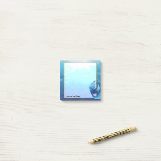 Ocean Mermaid Tail Aangepaste Post-It Notes (Op bureau)