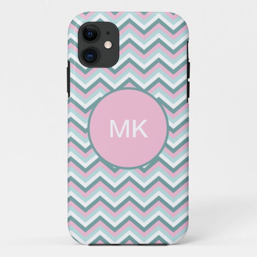 Ocean Mist Chevron Pattern Case-Mate iPhone Case (Achterkant)