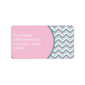 Ocean Mist Chevron Pattern Etiket (Voorkant)
