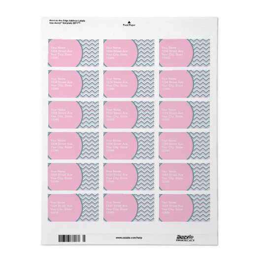Ocean Mist Chevron Pattern Etiket (Full Sheet)