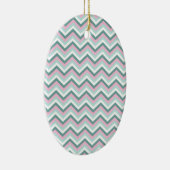 Ocean Mist Chevron Pattern Keramisch Ornament (Rechts)