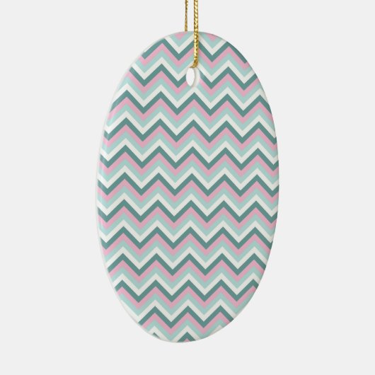 Ocean Mist Chevron Pattern Keramisch Ornament (Rechts)
