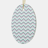 Ocean Mist Chevron Pattern Keramisch Ornament (Links)