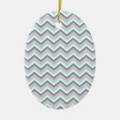 Ocean Mist Chevron Pattern Keramisch Ornament (Voorkant)