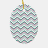 Ocean Mist Chevron Pattern Keramisch Ornament (Achterkant)