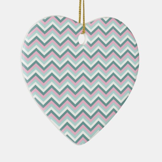 Ocean Mist Chevron Pattern Keramisch Ornament (Rechts)