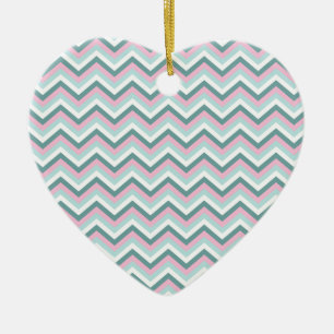 Ocean Mist Chevron Pattern Keramisch Ornament